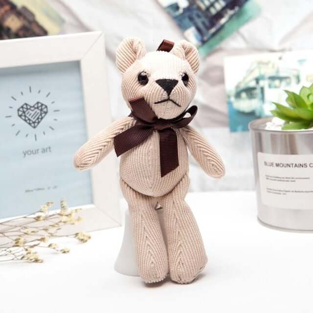 14cm Plush Toys linen Teddy Bear Small Pendant