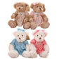 2PCS Lovely Couple Teddy Bear With Cloth Plush Toys