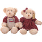 2PCS Lovely Couple Teddy Bear With Cloth Plush Toys