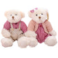 2PCS Lovely Couple Teddy Bear With Cloth Plush Toys